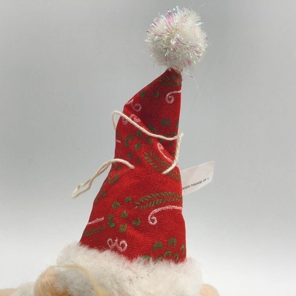 PLUSH Elf Bell Body Christmas Tree Ornament Santa Hat Holiday Decor Red Green 7” - Picture 6 of 9